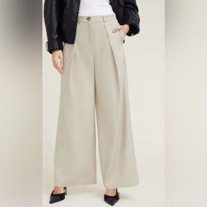 Dynamite Wide Leg High-Rise Pants in Light Beige